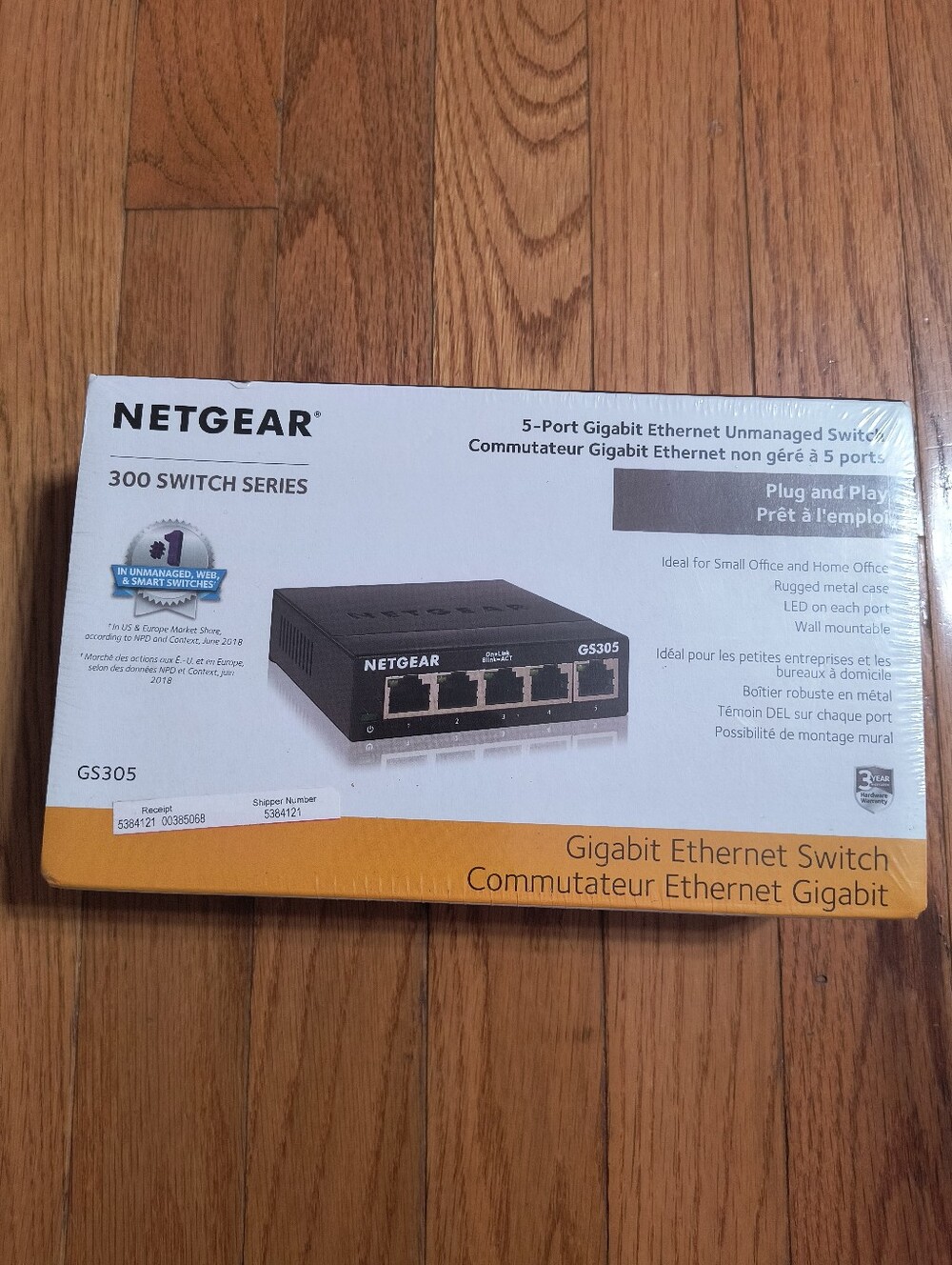 NIB Netgear 5-Port Gigabit Ethernet Unmanaged Switch GS305